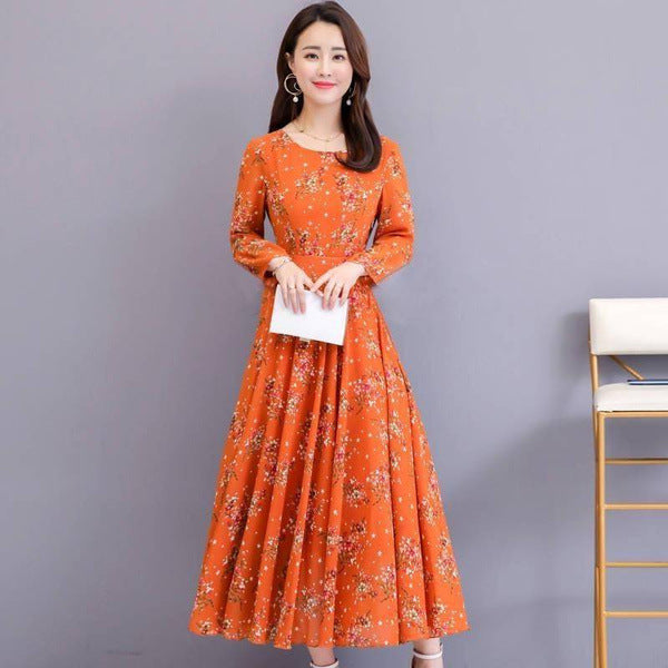 Women's Fashion Elegant Loose Slimming Floral Dress