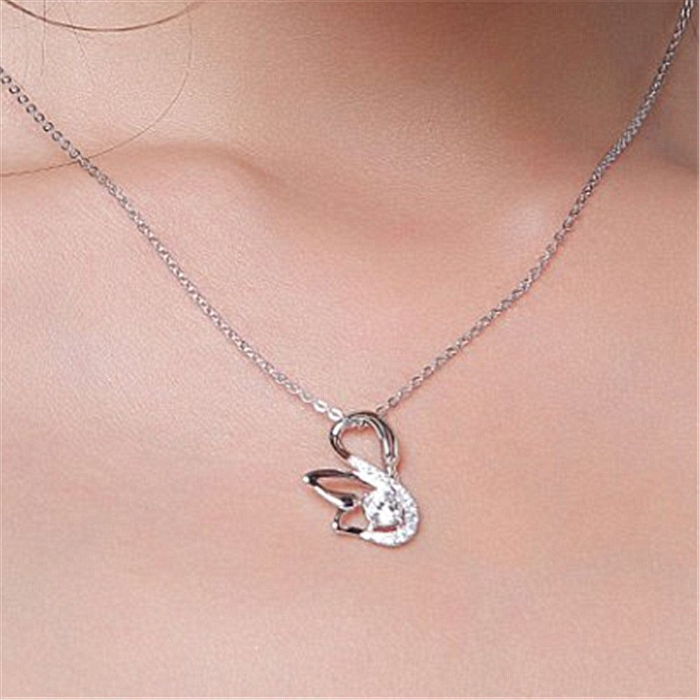 Swan Necklace Silver Plated Female Clavicle Chain Pendant