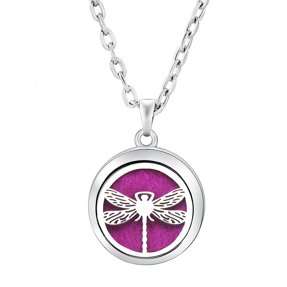 Pendant Perfume Locket Stainless Steel Essential Oil Diffuser Women's Necklace