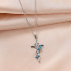 Women's Necklace Elegant Butterfly Cross Pendant
