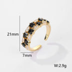 European And American Retro Gemstone Affordable Luxury Fashion Open-end Personality Ring