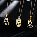 Cartoon Doctor Nurse Stethoscope Stainless Steel Necklace