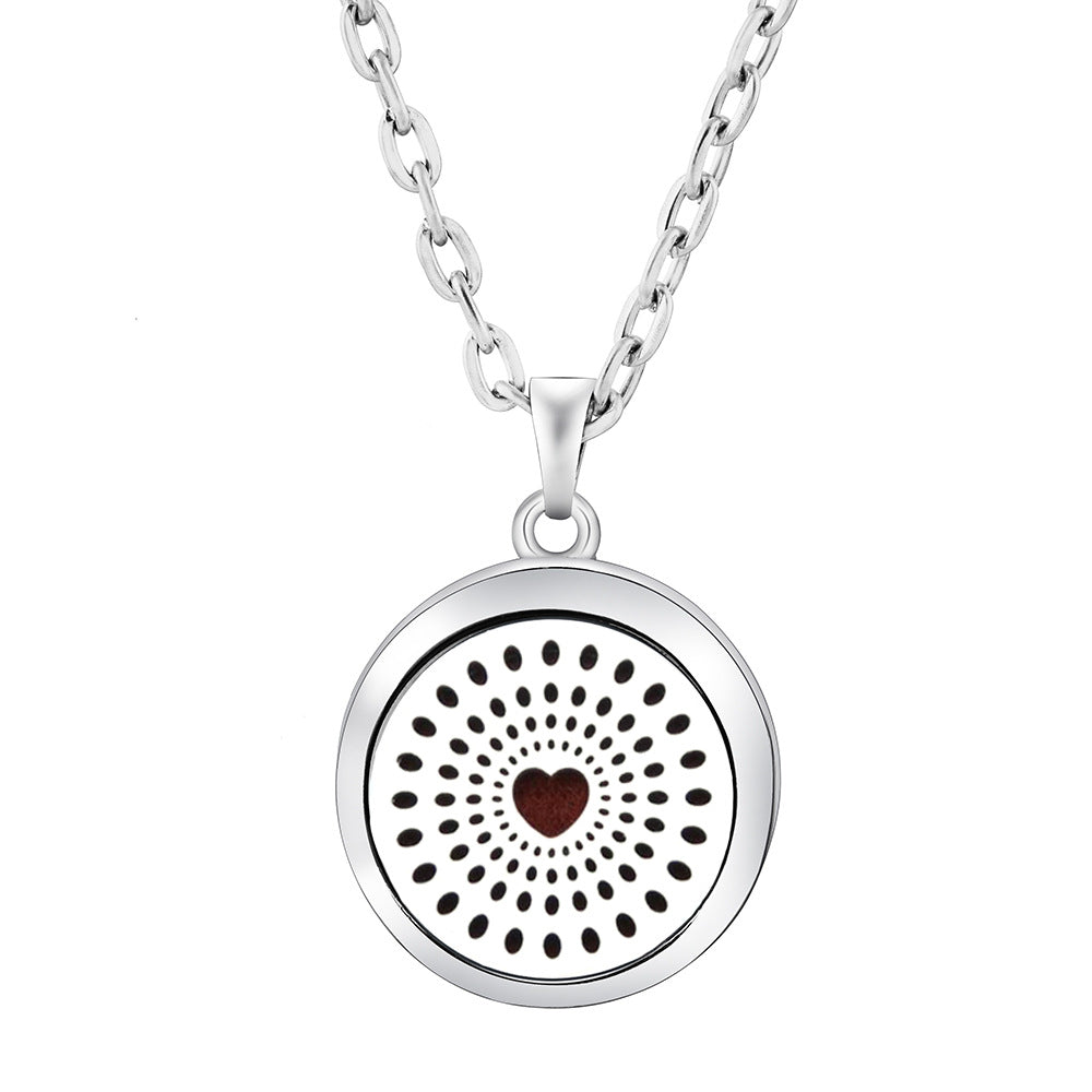 Pendant Perfume Locket Stainless Steel Essential Oil Diffuser Women's Necklace