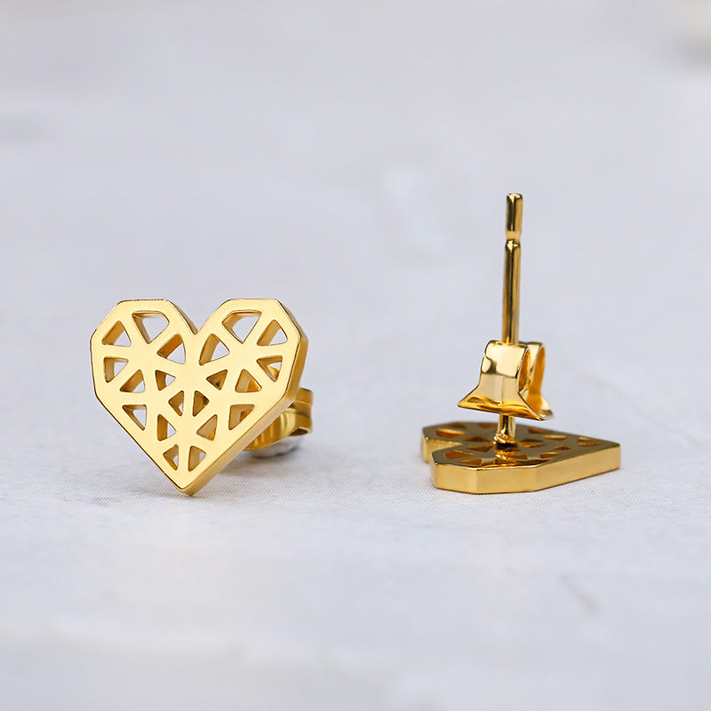 Women's Fashionable All-matching Simple Heart-shaped Earrings