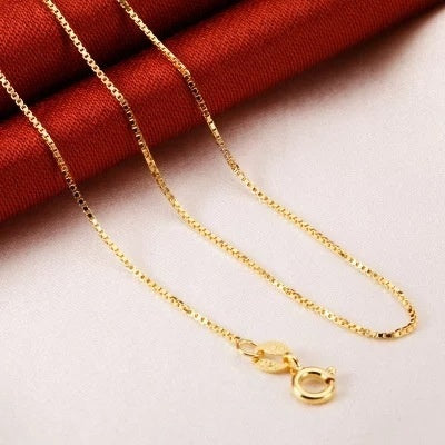 Pure Color Silver Necklace Clavicle Chain Female