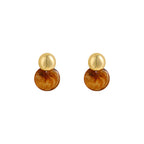 Retro Coffee Color Series Earrings Minority Fashion