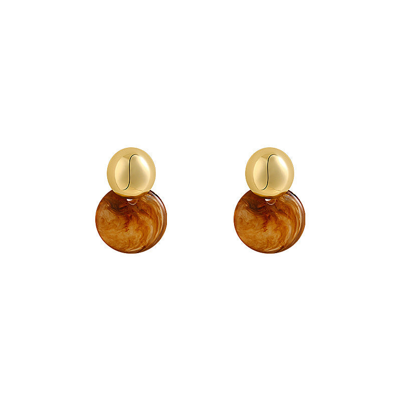 Retro Coffee Color Series Earrings Minority Fashion