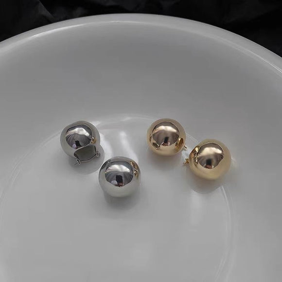 Women's Metal Ball Stud Simple Earrings