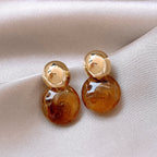 Retro Coffee Color Series Earrings Minority Fashion