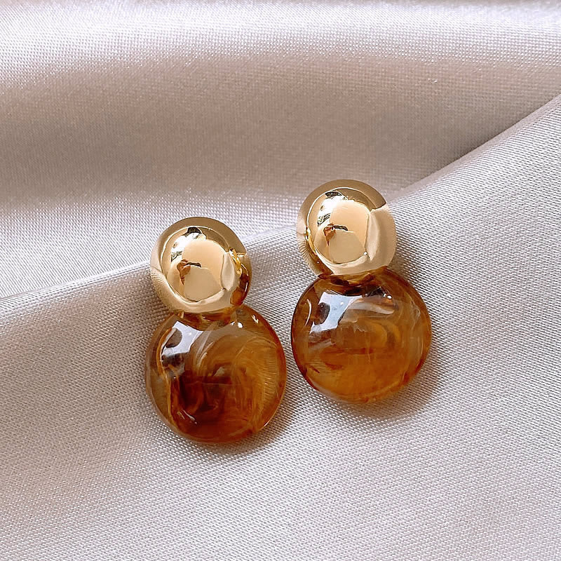 Retro Coffee Color Series Earrings Minority Fashion