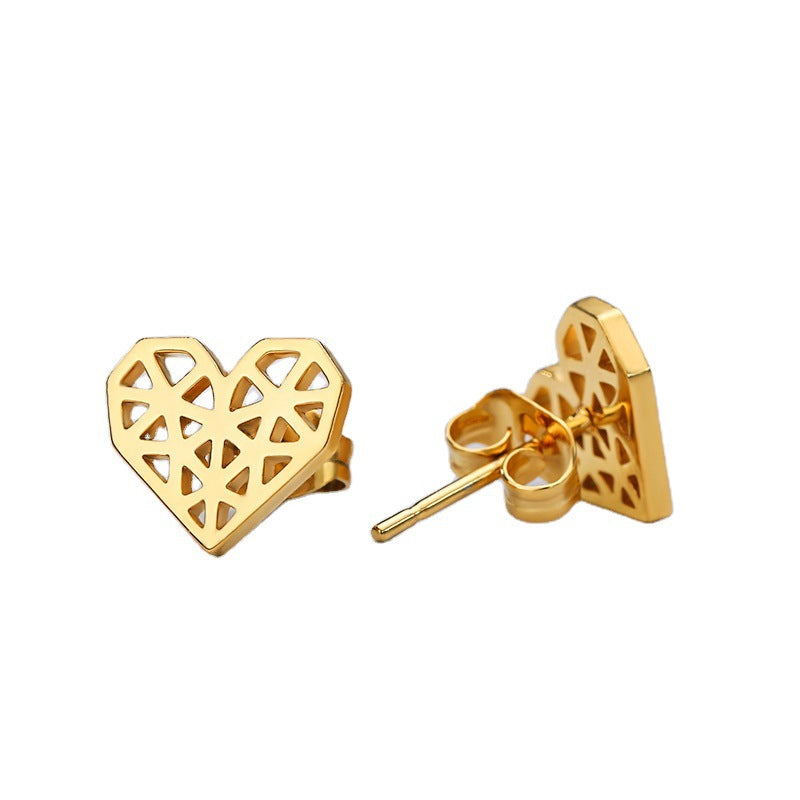 Women's Fashionable All-matching Simple Heart-shaped Earrings