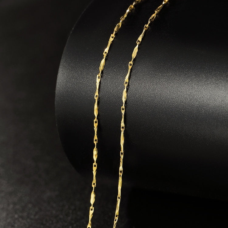 Pure Color Silver Necklace Clavicle Chain Female