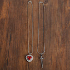 Creative Fashion Heart-shaped Pendant Diamond-embedded Love Necklace