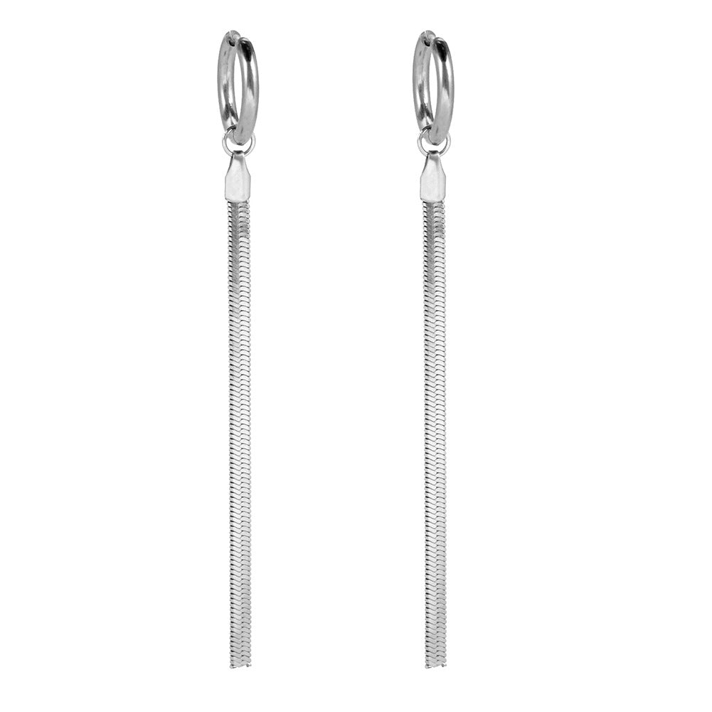 Simple Long Stainless Steel Earrings