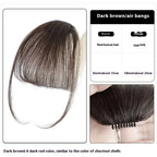 Women's Air Natural Forehead Invisible Seamless Hair-free Seam Full Real Bangs Wig Set