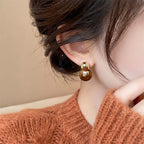 Retro Coffee Color Series Earrings Minority Fashion