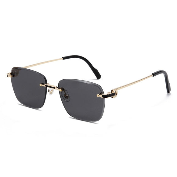 Trimmed Frameless Sunglasses Two-tone Gradient