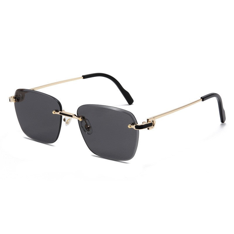 Trimmed Frameless Sunglasses Two-tone Gradient