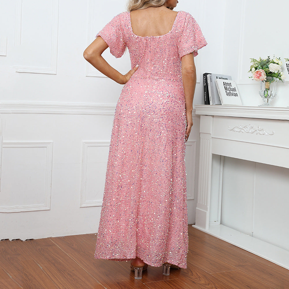 European And American Women's Clothing Fashion Sexy Dress Sequins