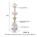 Fashion Leaves Zircon Water Drop Earrings Women