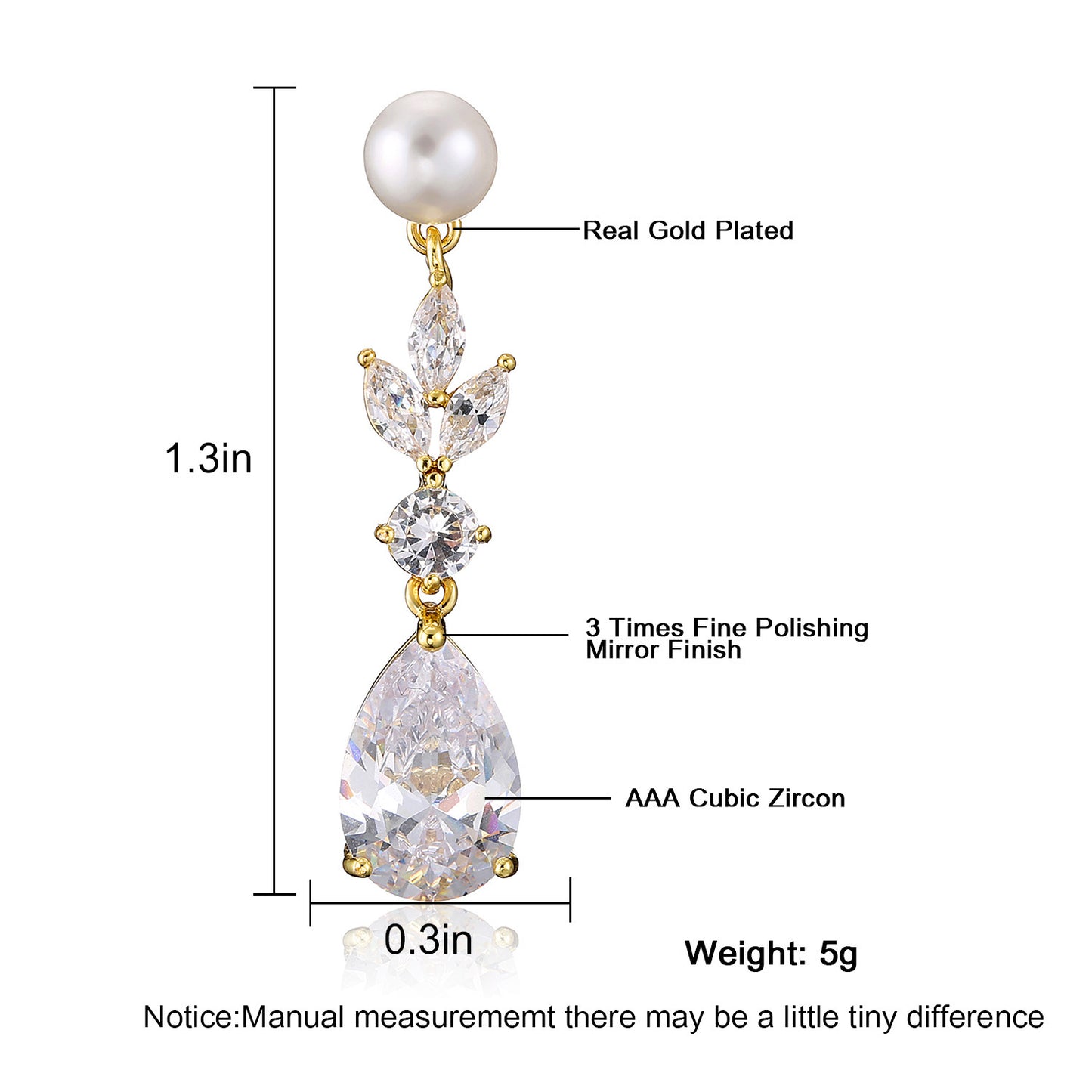 Fashion Leaves Zircon Water Drop Earrings Women